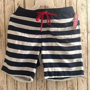 Men’s Merona  Blue & White Striped Swimsuit Medium
